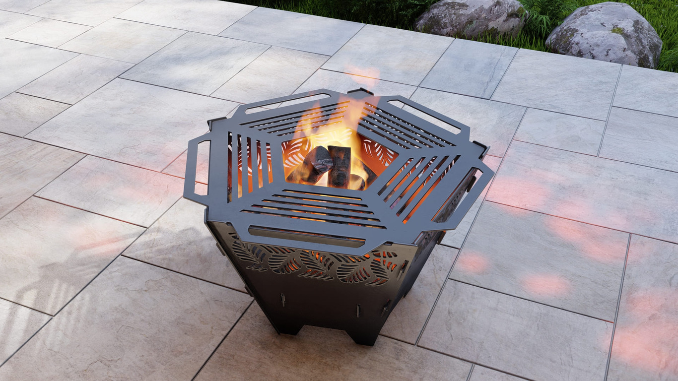 Pentagon Foldable Fire Pit Grill V4. DXF, SVG files for plasma, laser cutting. Backyard BBQ. Фото 7