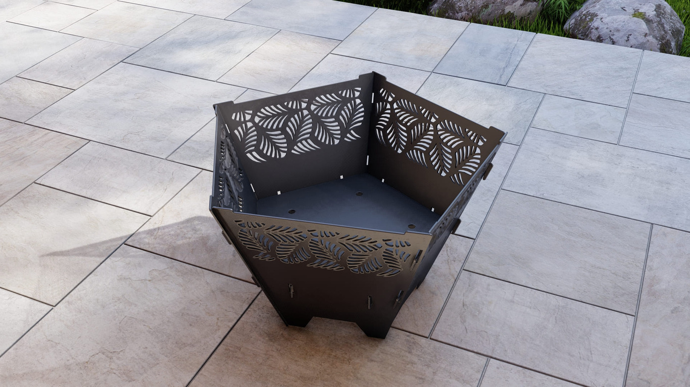 Pentagon Foldable Fire Pit Grill V4. DXF, SVG files for plasma, laser cutting. Backyard BBQ. Фото 9