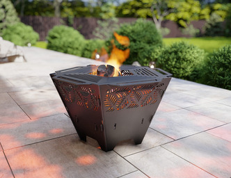 Pentagon Foldable Fire Pit Grill V4. DXF, SVG files for plasma, laser cutting. Backyard BBQ