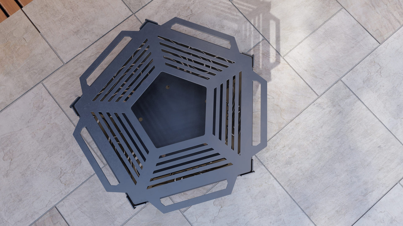 Pentagon Foldable Fire Pit Grill V6. DXF, SVG files for plasma, laser cutting. Backyard BBQ. Фото 10