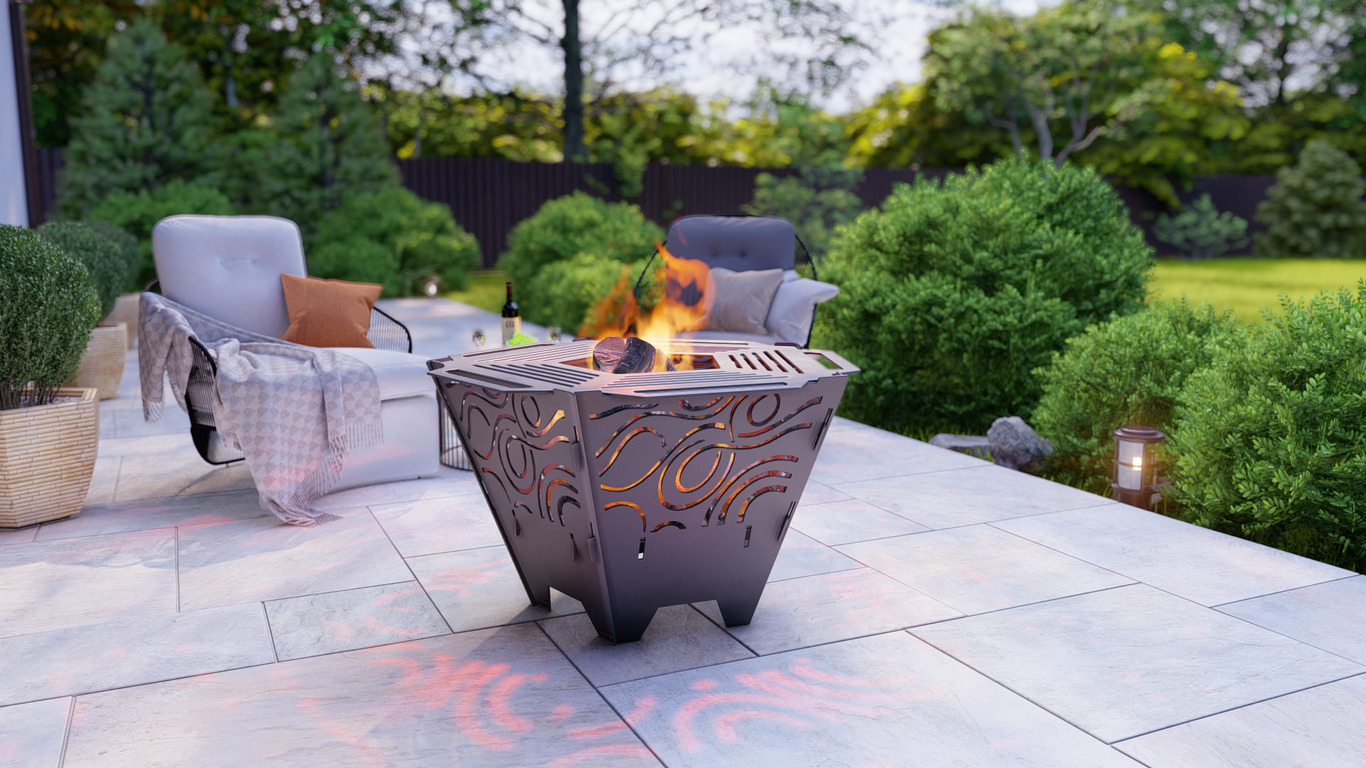 Pentagon Foldable Fire Pit Grill V6. DXF, SVG files for plasma, laser cutting. Backyard BBQ. Фото 3