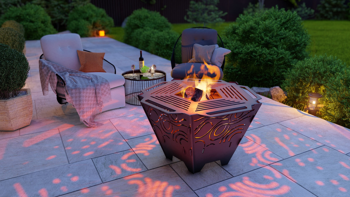Pentagon Foldable Fire Pit Grill V6. DXF, SVG files for plasma, laser cutting. Backyard BBQ. Фото 4