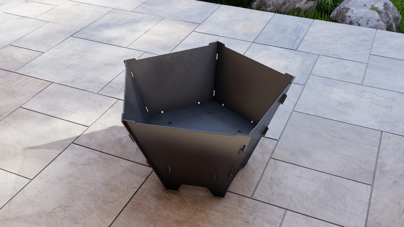 Pentagons Foldable 6-in-1 Fire Pit Grill. DXF, SVG files for plasma, laser cutting. Backyard BBQ. Фото 9