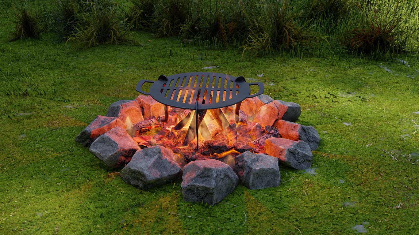 Fire Pit Grill with Legs. DXF, SVG files for plasma, laser cutting. Barbecue for Camping. Фото 4