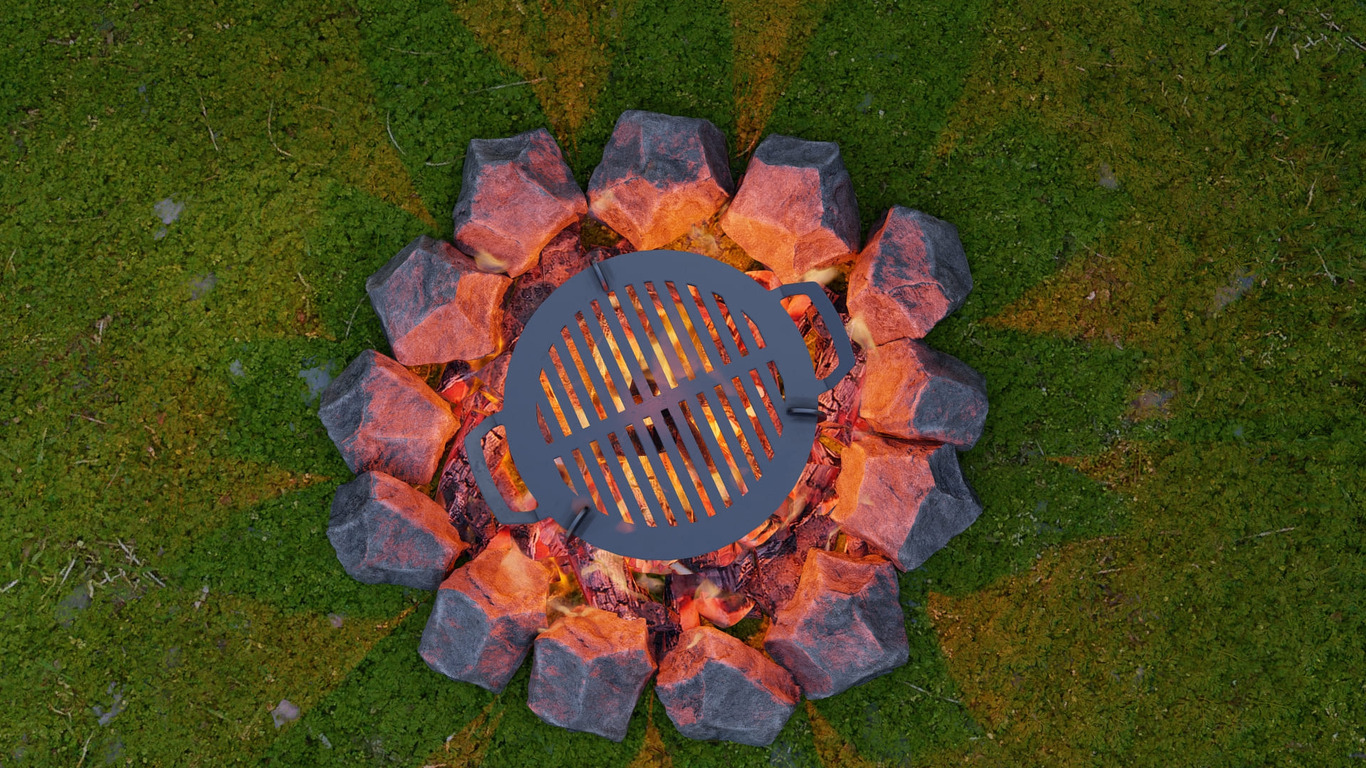 Fire Pit Grill with Legs. DXF, SVG files for plasma, laser cutting. Barbecue for Camping. Фото 7