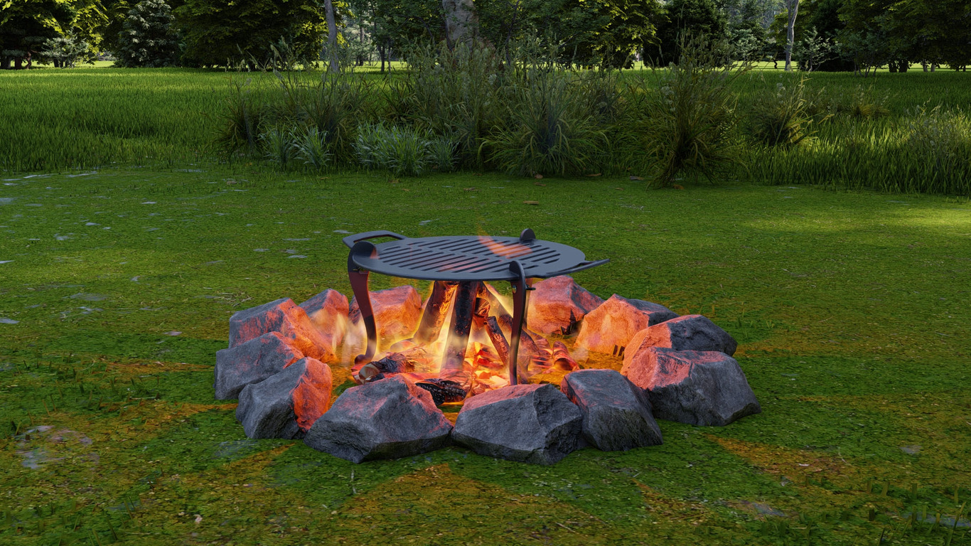 Fire Pit Grill with Legs. DXF, SVG files for plasma, laser cutting. Barbecue for Camping. Фото 5