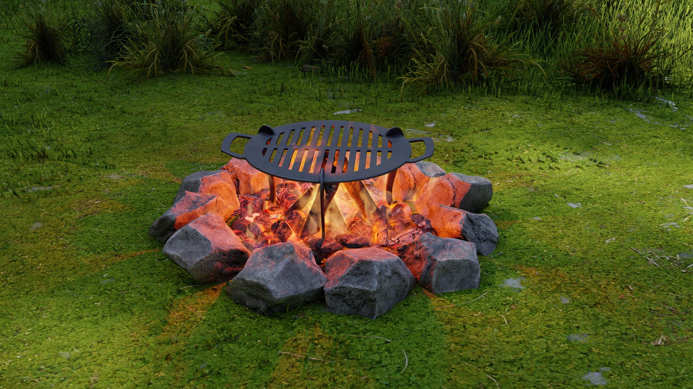 Fire Pit Grill with Legs. DXF, SVG files for plasma, laser cutting. Barbecue for Camping. Фото 8