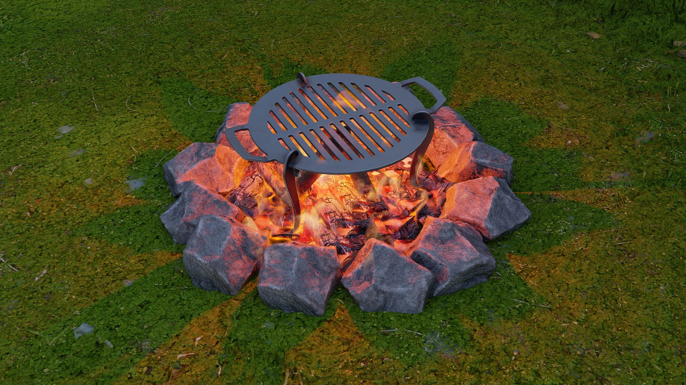 Fire Pit Grill with Legs. DXF, SVG files for plasma, laser cutting. Barbecue for Camping. Фото 9