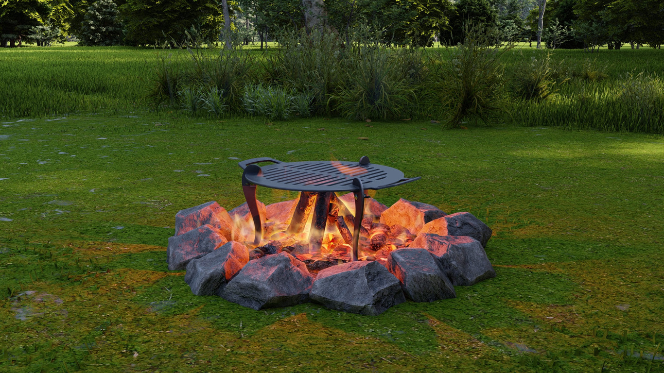Fire Pit Grill with Legs. DXF, SVG files for plasma, laser cutting. Barbecue for Camping. Фото 11