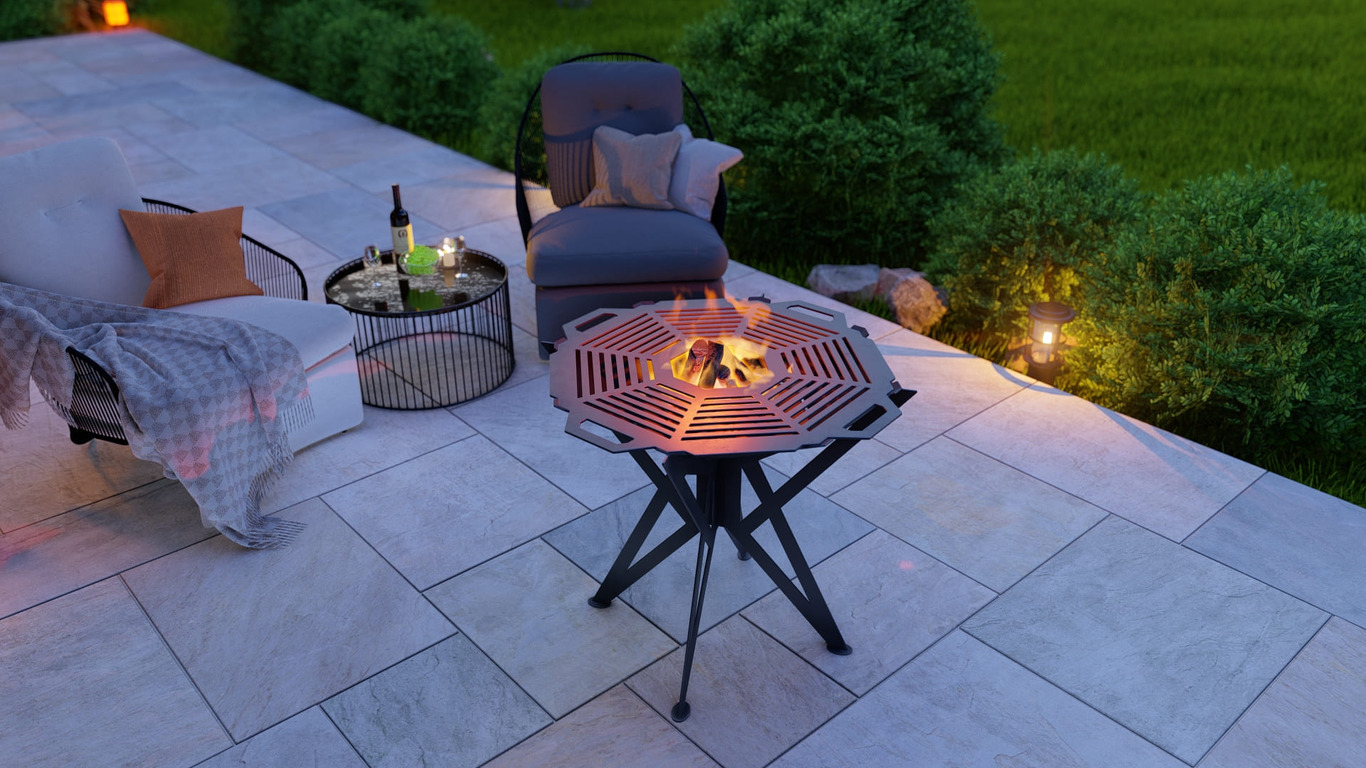 Octagon High Fire Pit Grill. DXF, SVG files for plasma, laser cutting. Backyard BBQ. Фото 3