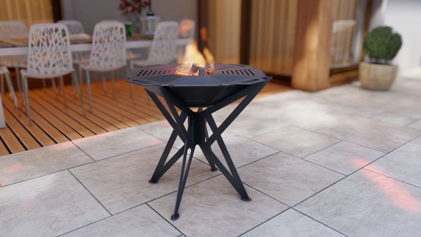 Octagon High Fire Pit Grill. DXF, SVG files for plasma, laser cutting. Backyard BBQ. Фото 5