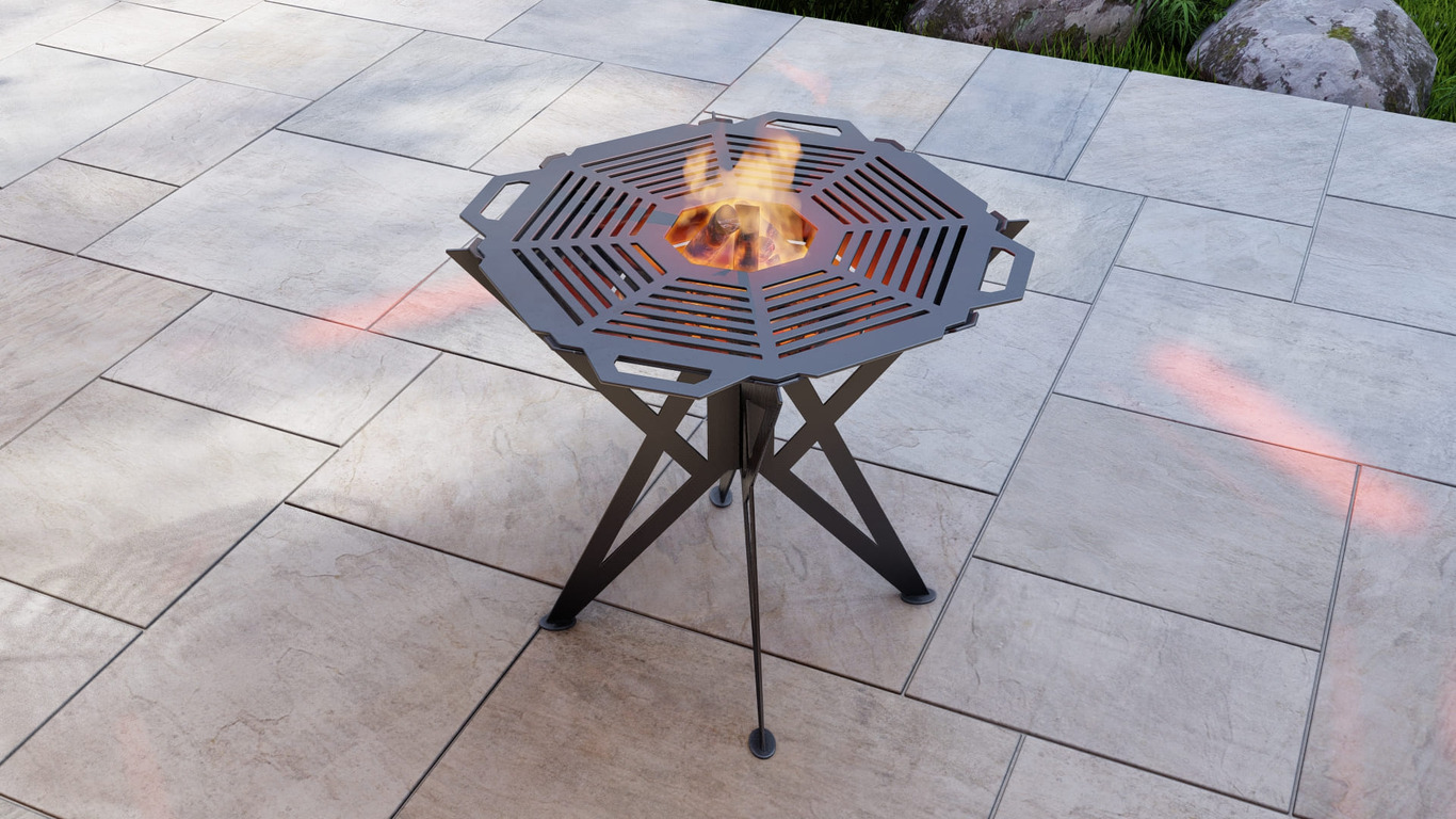 Octagon High Fire Pit Grill. DXF, SVG files for plasma, laser cutting. Backyard BBQ. Фото 6