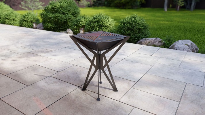 Square High Fire Pit Grill V1. DXF, SVG files for plasma, laser cutting. Backyard BBQ