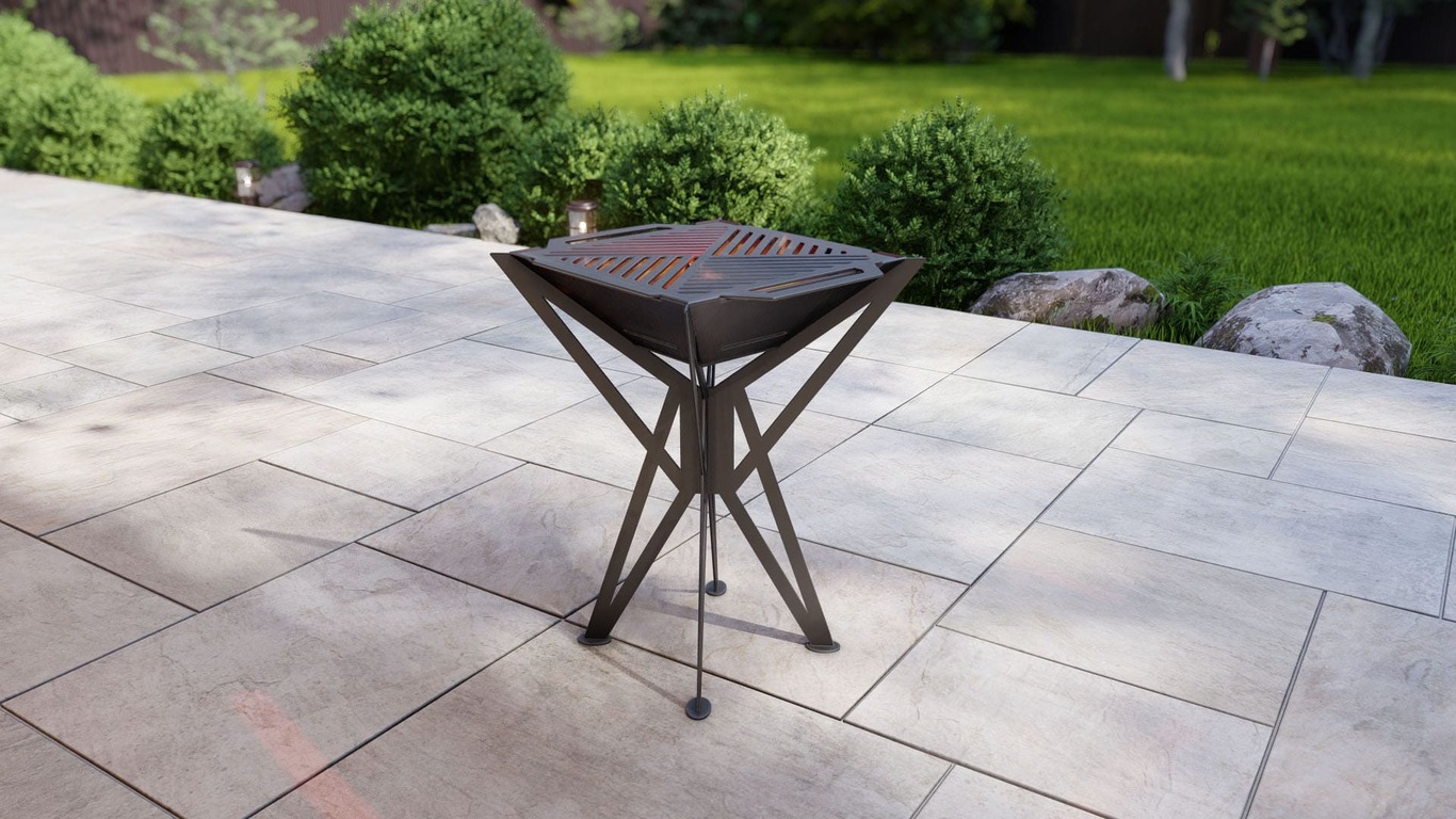 Square High Fire Pit Grill V1. DXF, SVG files for plasma, laser cutting. Backyard BBQ