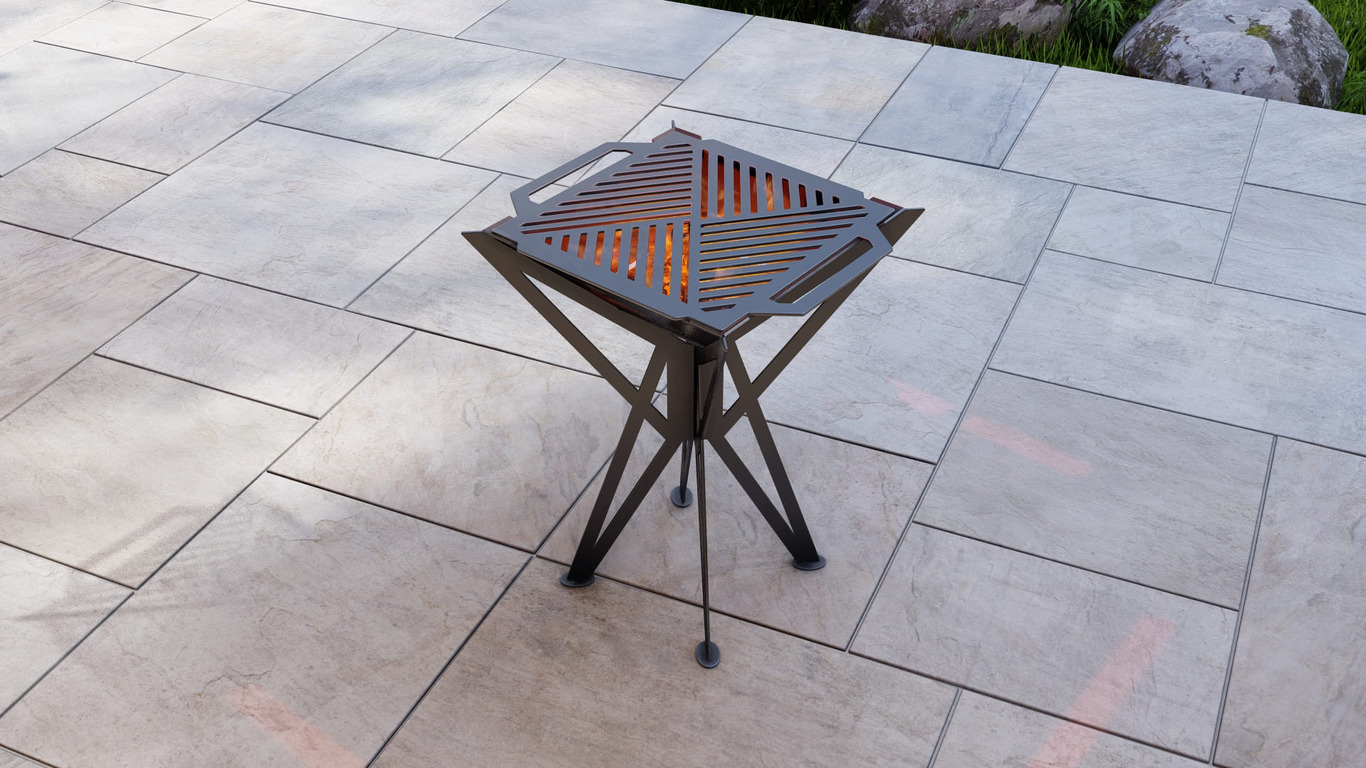 Square High Fire Pit Grill V1. DXF, SVG files for plasma, laser cutting. Backyard BBQ. Фото 6