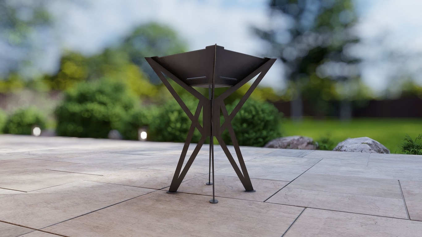Square High Fire Pit Grill V1. DXF, SVG files for plasma, laser cutting. Backyard BBQ. Фото 7