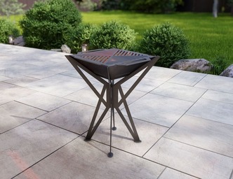 Braciere Quadrato Alto V1 con Griglia. File DXF, SVG per taglio plasma, laser. Barbecue da Giardino