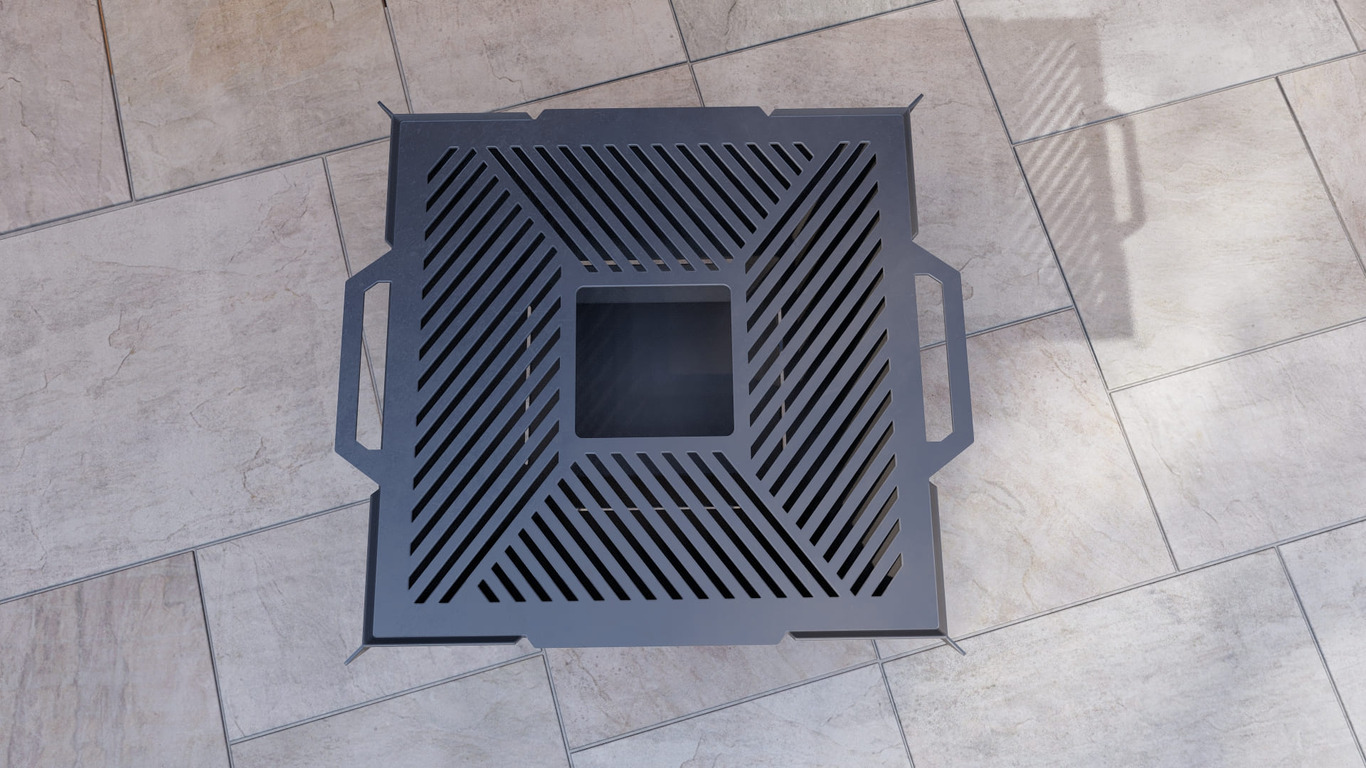 Square High Fire Pit Grill V2. DXF, SVG files for plasma, laser cutting. Backyard BBQ. Фото 10