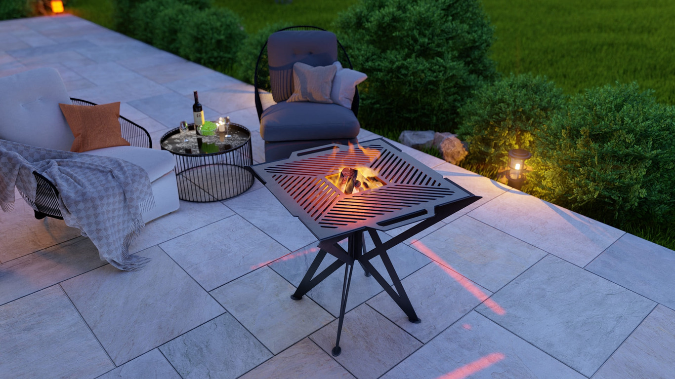 Square High Fire Pit Grill V2. DXF, SVG files for plasma, laser cutting. Backyard BBQ. Фото 3