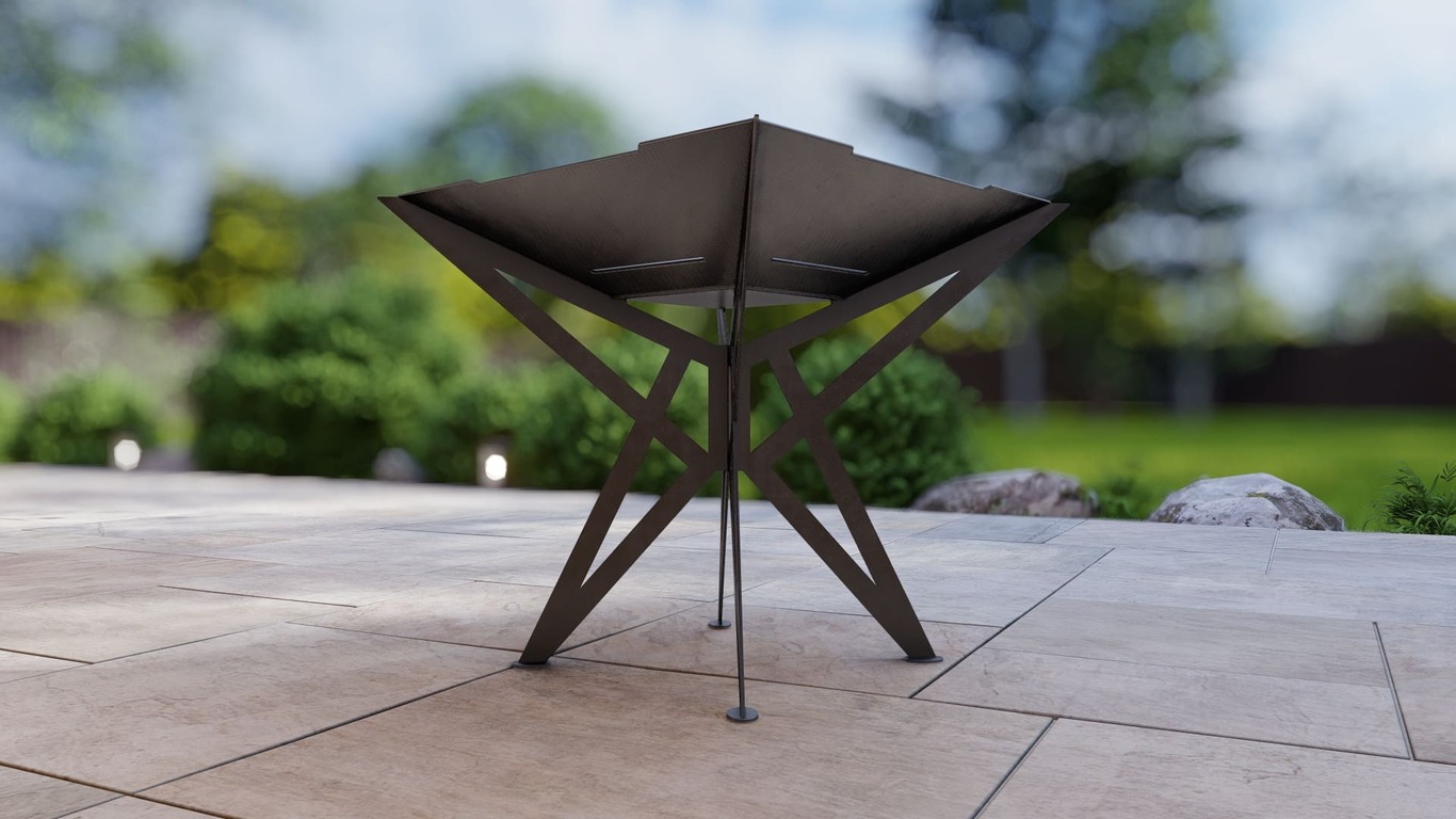 Square High Fire Pit Grill V2. DXF, SVG files for plasma, laser cutting. Backyard BBQ. Фото 7
