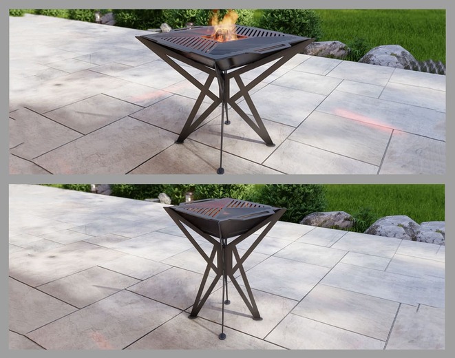 Square High Fire Pit Grill Two Sizes. DXF, SVG files for plasma, laser cutting. Backyard BBQ