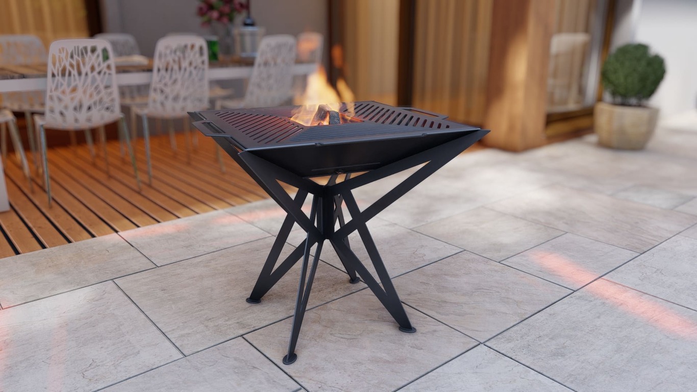 Square High Fire Pit Grill Two Sizes. DXF, SVG files for plasma, laser cutting. Backyard BBQ. Фото 6
