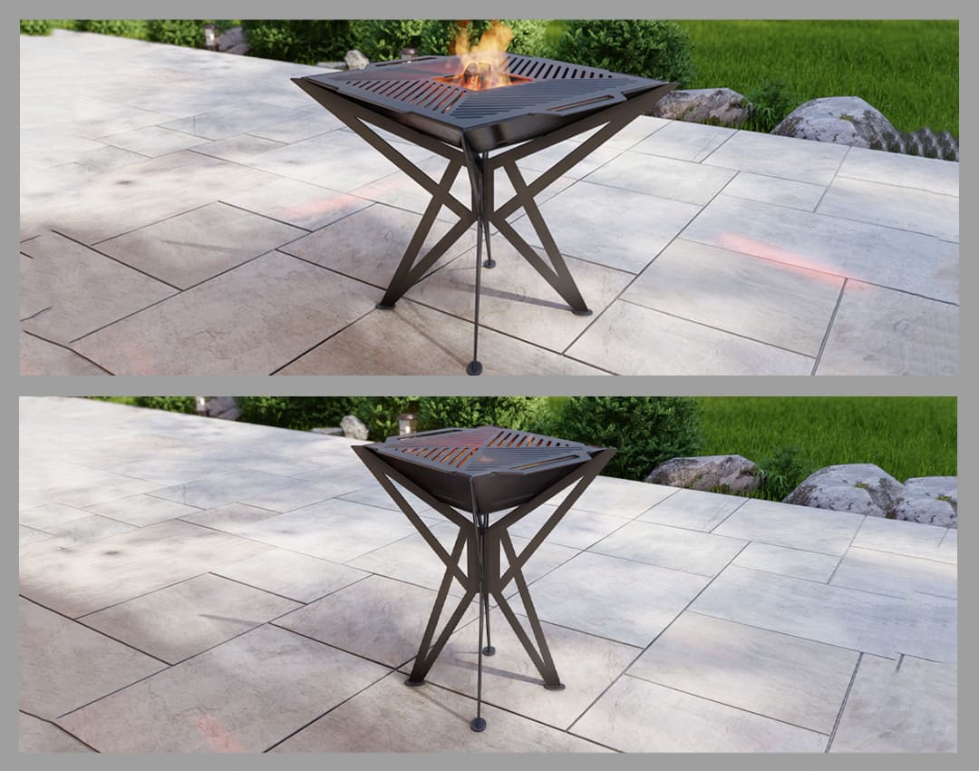 Square High Fire Pit Grill Two Sizes. DXF, SVG files for plasma, laser cutting. Backyard BBQ