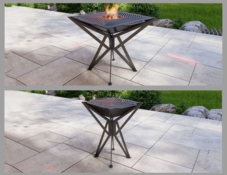 Square High Fire Pit Grill Two Sizes. DXF, SVG files for plasma, laser cutting. Backyard BBQ