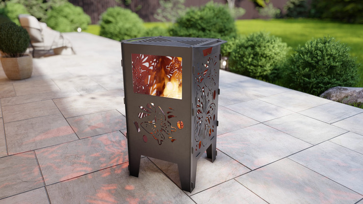 Fire Basket V1 Butterfly Fire Pit Grill. DXF, SVG files for plasma, laser cutting