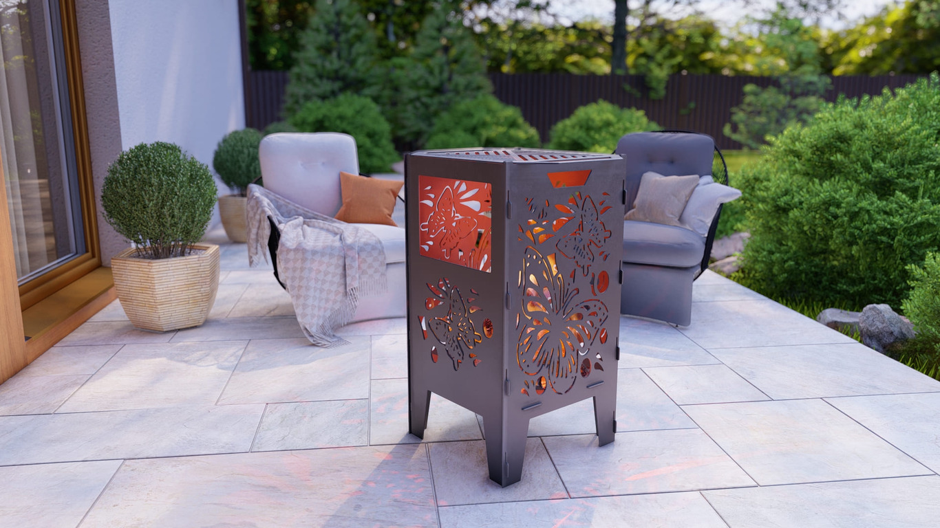 Fire Basket V1 Butterfly Fire Pit Grill. DXF, SVG files for plasma, laser cutting. Фото 2