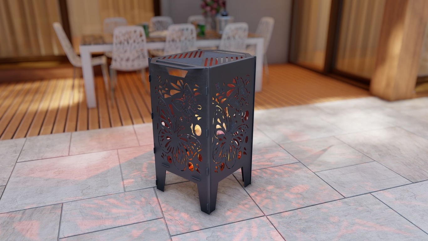 Fire Basket V1 Butterfly Fire Pit Grill. DXF, SVG files for plasma, laser cutting. Фото 4