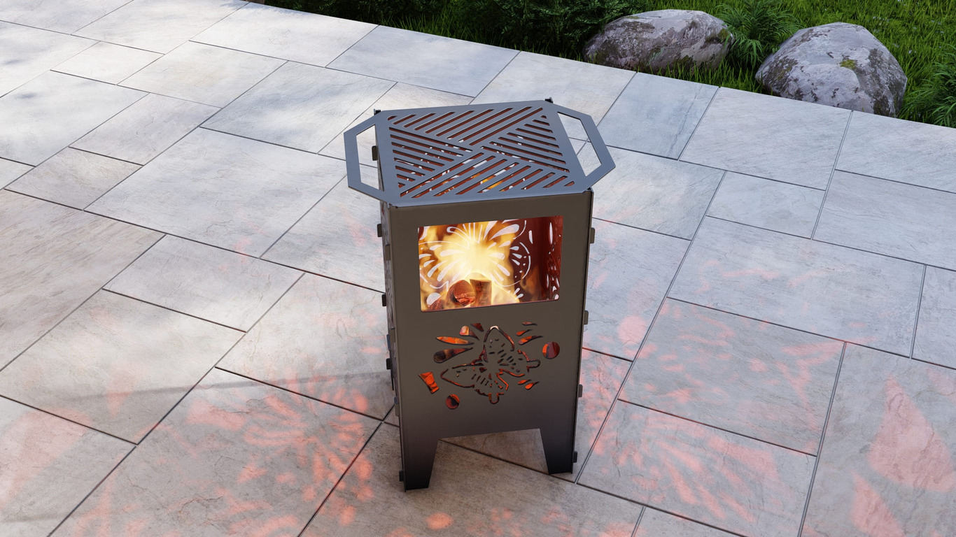 Fire Basket V1 Butterfly Fire Pit Grill. DXF, SVG files for plasma, laser cutting. Фото 5