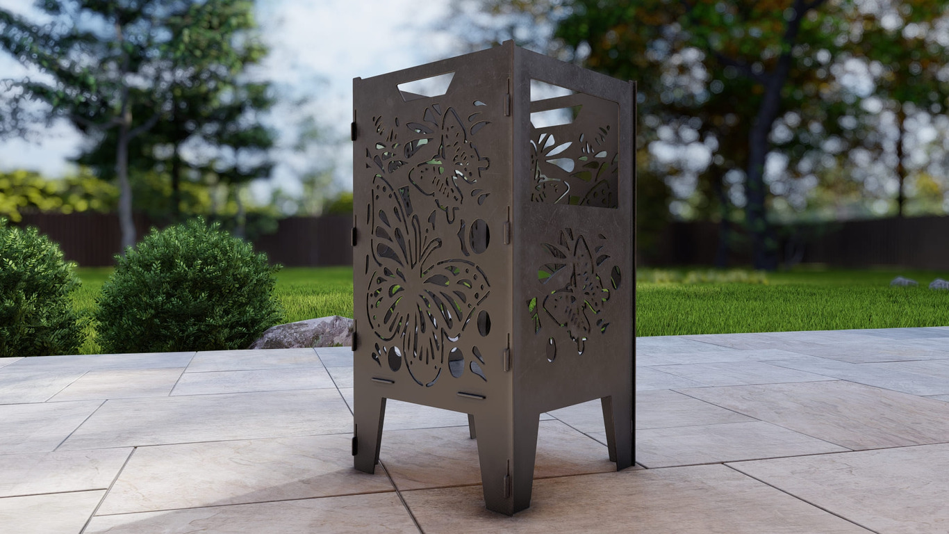 Fire Basket V1 Butterfly Fire Pit Grill. DXF, SVG files for plasma, laser cutting. Фото 6