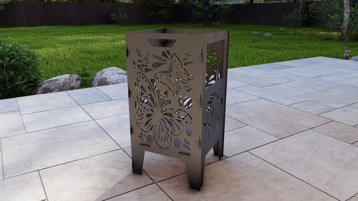 Fire Basket V1 Butterfly Fire Pit Grill. DXF, SVG files for plasma, laser cutting. Фото 9