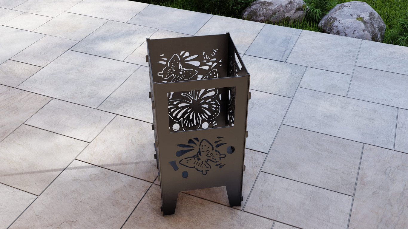 Fire Basket V1 Butterfly Fire Pit Grill. DXF, SVG files for plasma, laser cutting. Фото 8