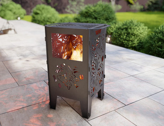 Barbecue a Legna Cestino di Fuoco Farfalle V1. File DXF, SVG per taglio plasma, laser