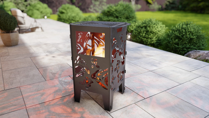Fire Basket V1 Roses Fire Pit Grill. DXF, SVG files for plasma, laser cutting