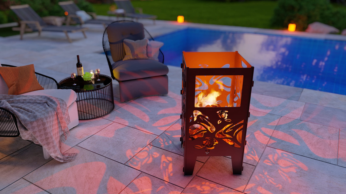 Fire Basket V1 Roses Fire Pit Grill. DXF, SVG files for plasma, laser cutting. Фото 4