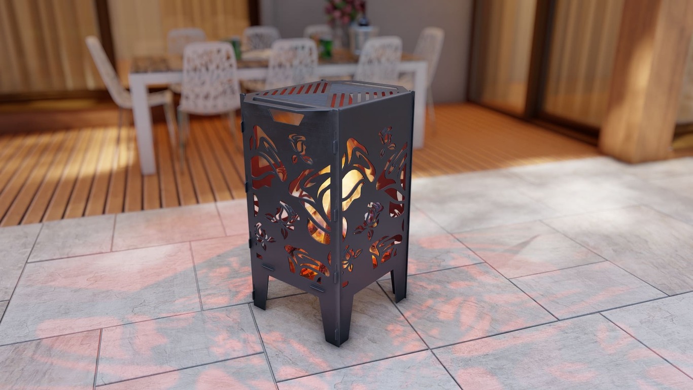 Fire Basket V1 Roses Fire Pit Grill. DXF, SVG files for plasma, laser cutting. Фото 5