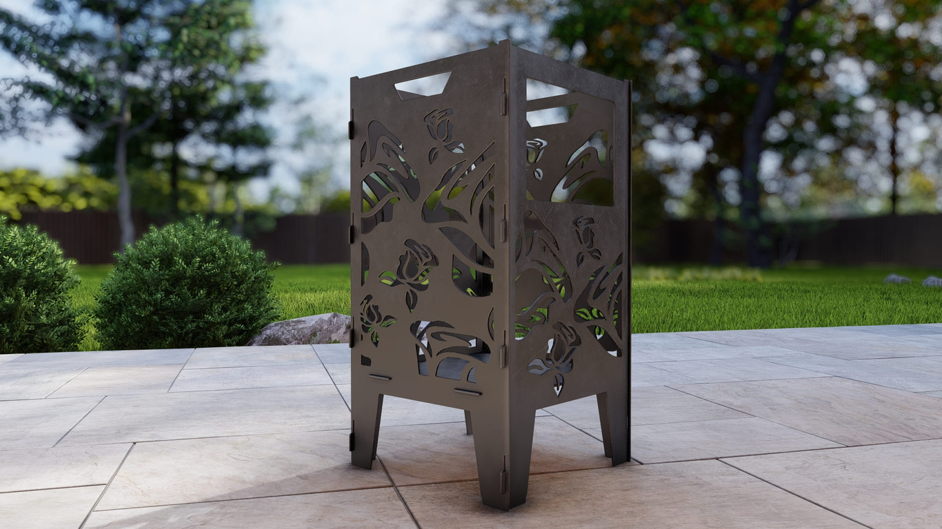 Fire Basket V1 Roses Fire Pit Grill. DXF, SVG files for plasma, laser cutting. Фото 7