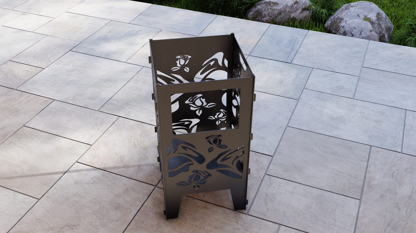 Fire Basket V1 Roses Fire Pit Grill. DXF, SVG files for plasma, laser cutting. Фото 9