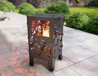 Barbecue a Legna Cestino di Fuoco Rose V1. File DXF, SVG per taglio plasma, laser