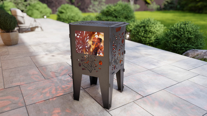 Fire Basket V2 Butterfly Fire Pit Grill. DXF, SVG files for plasma, laser cutting