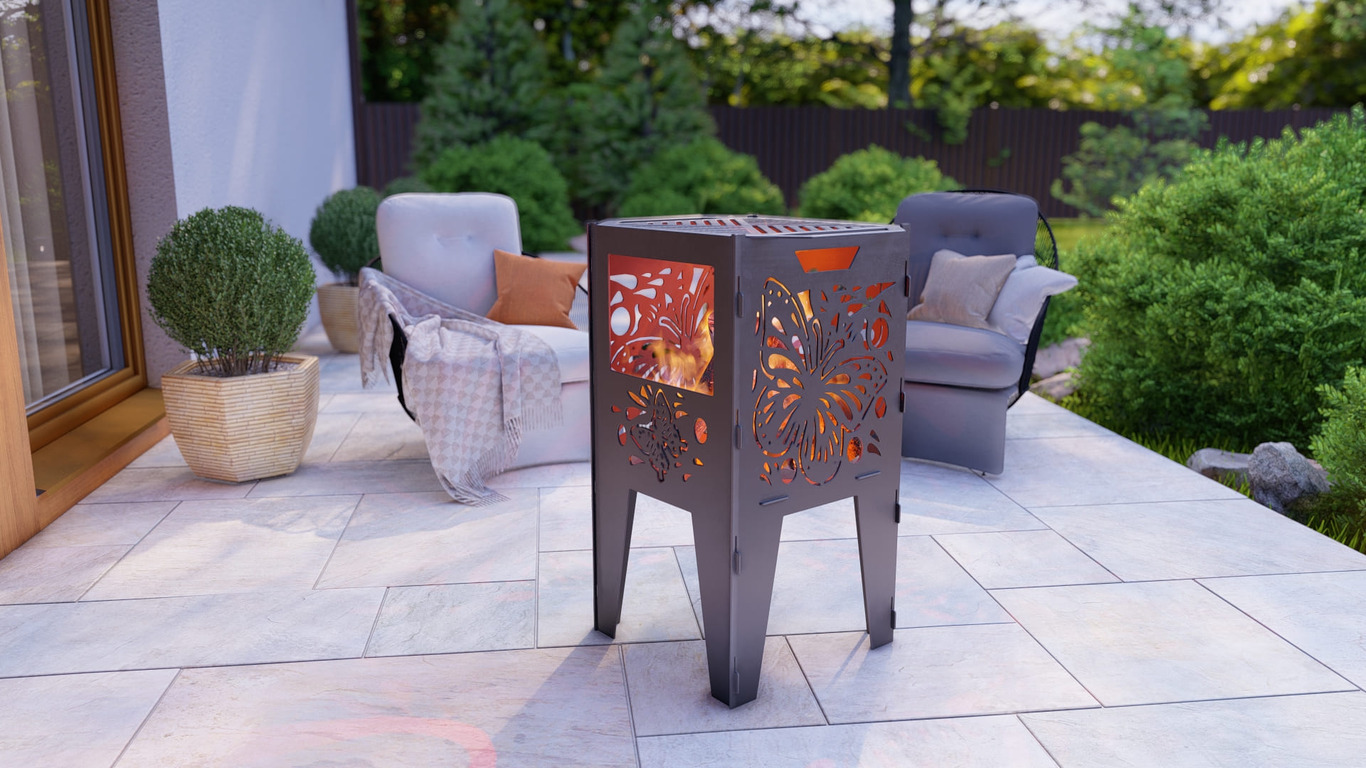 Fire Basket V2 Butterfly Fire Pit Grill. DXF, SVG files for plasma, laser cutting. Фото 3