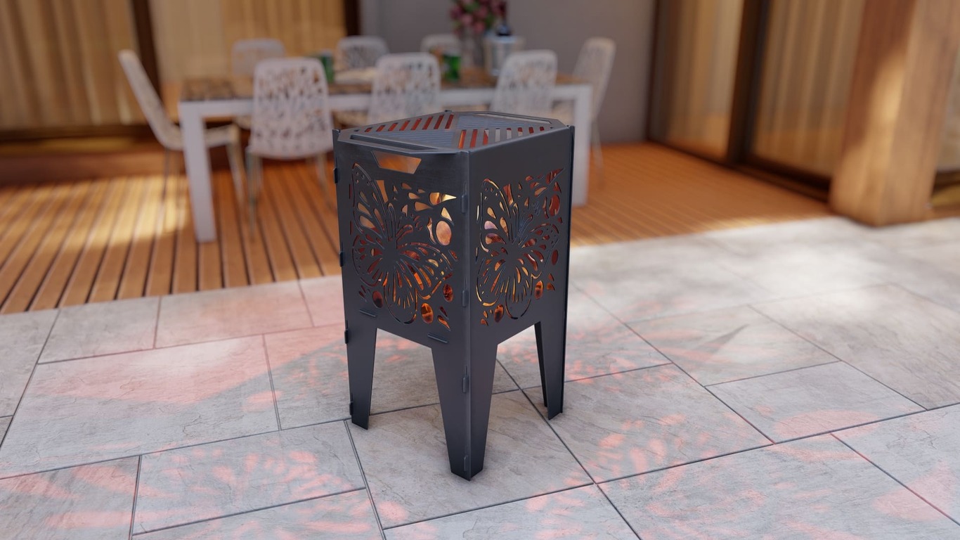 Fire Basket V2 Butterfly Fire Pit Grill. DXF, SVG files for plasma, laser cutting. Фото 4