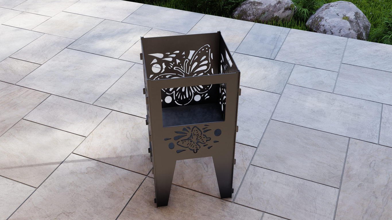 Fire Basket V2 Butterfly Fire Pit Grill. DXF, SVG files for plasma, laser cutting. Фото 9