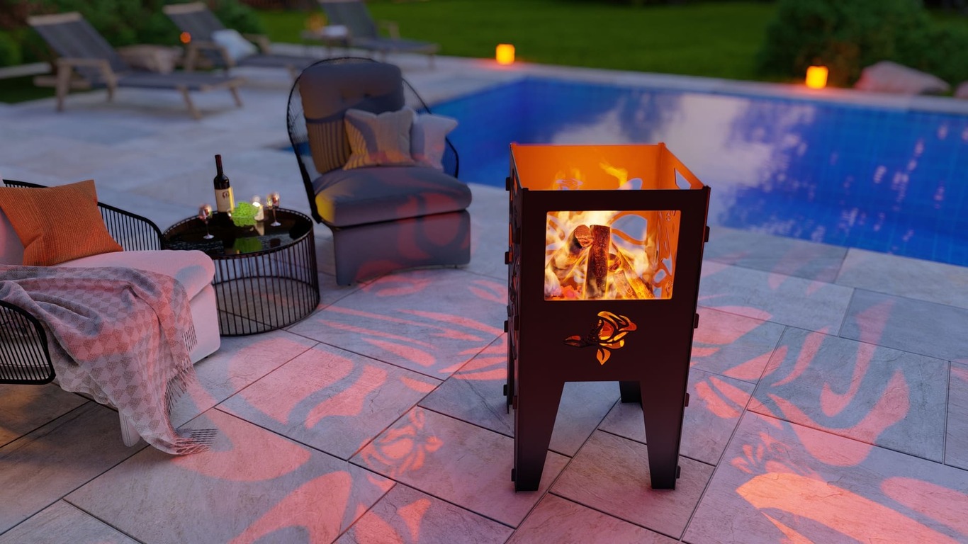 Fire Basket V2 Roses Fire Pit Grill. DXF, SVG files for plasma, laser cutting. Фото 4