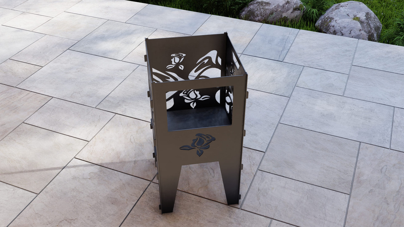 Fire Basket V2 Roses Fire Pit Grill. DXF, SVG files for plasma, laser cutting. Фото 8
