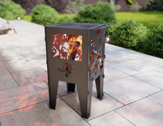 Barbecue a Legna Cestino di Fuoco Rose V2. File DXF, SVG per taglio plasma, laser