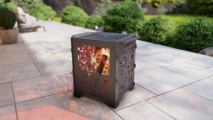 Fire Basket V3 Butterfly Fire Pit Grill. DXF, SVG files for plasma, laser cutting